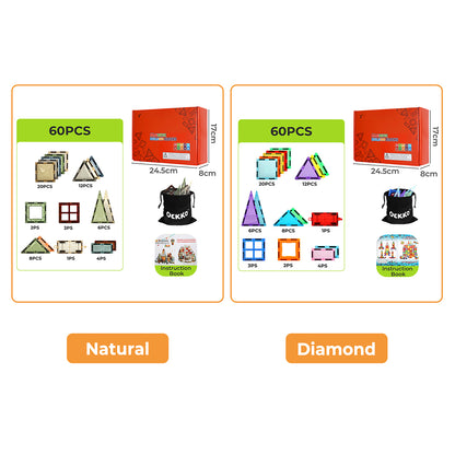 Dekko 60pc Magnetic Building Blocks Set STEM Educational Toys for Kids Gifts