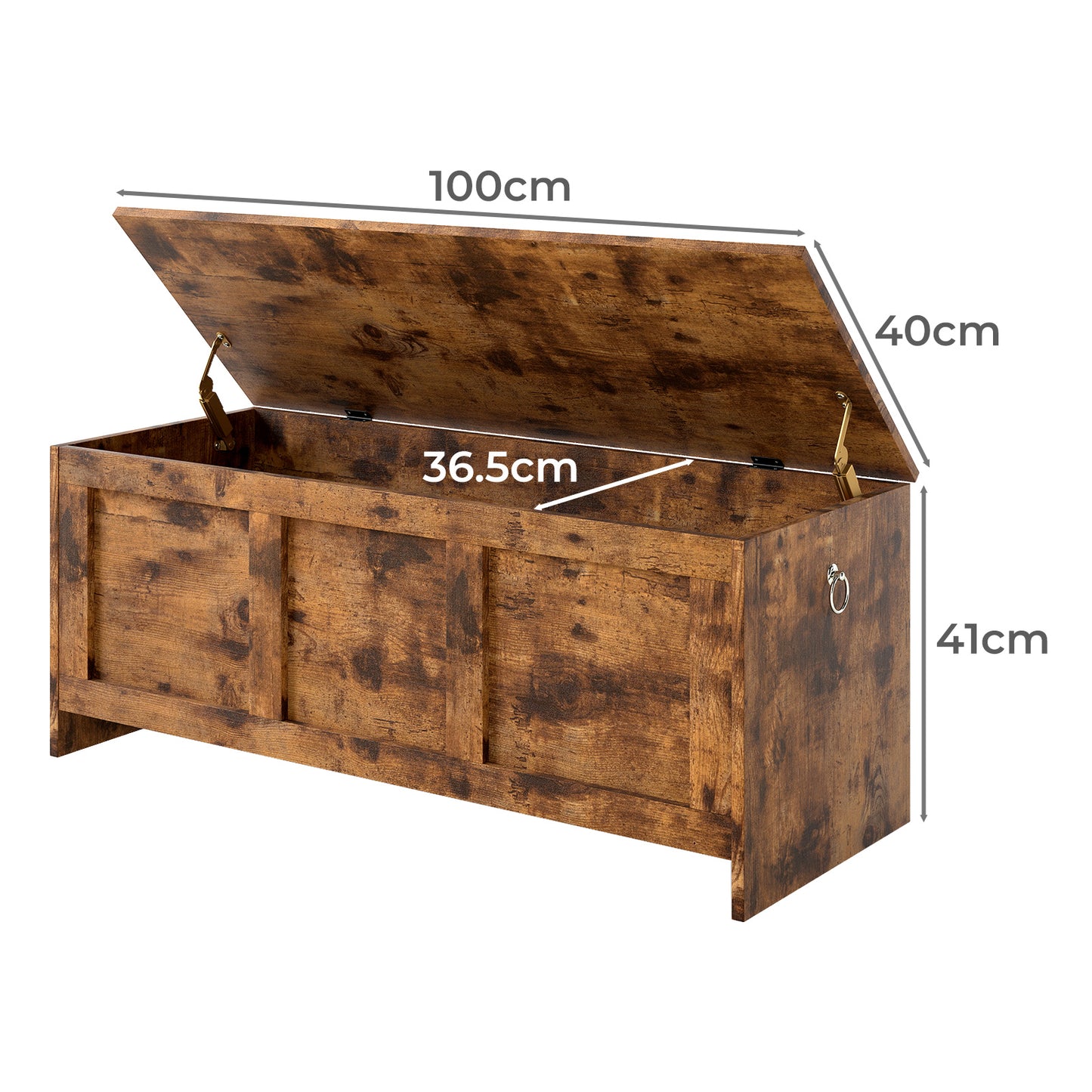 Levede Storage Chest Trunk Wood Blanket Box Toy Organiser Box Ottoman Bench 140L
