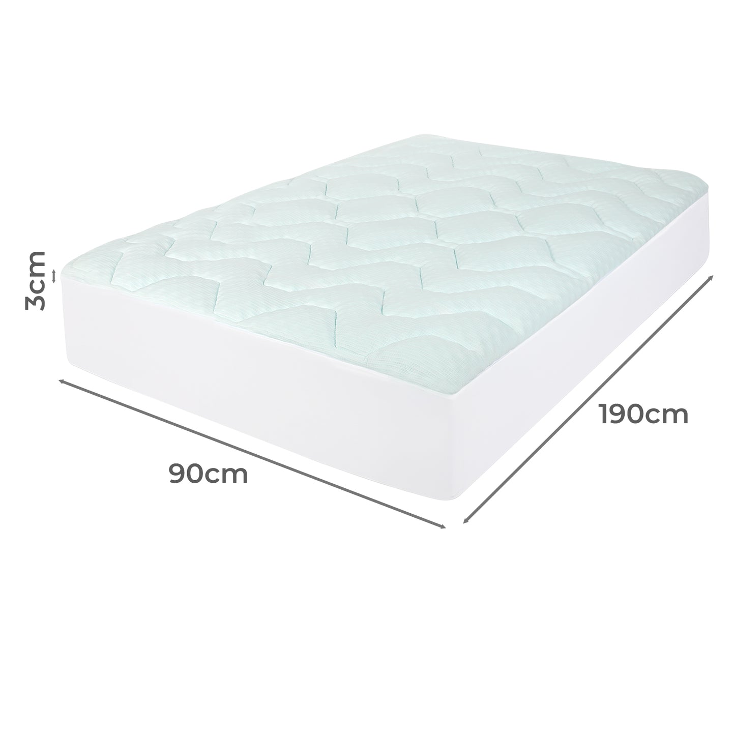 Lavio Mattress Topper Pillowtop Memory Foam Bamboo Cover Bed Protector Single