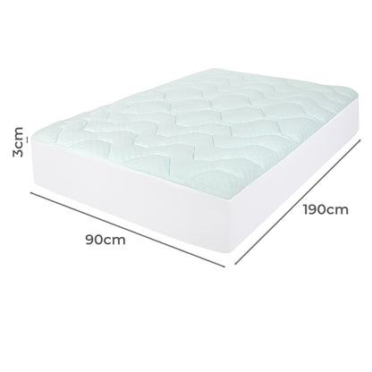 Lavio Mattress Topper Pillowtop Memory Foam Bamboo Cover Bed Protector Single