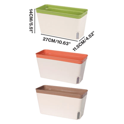 TOQUE 3PCS Self Watering Plant Pots Indoor Herb Planters with Water Level Window