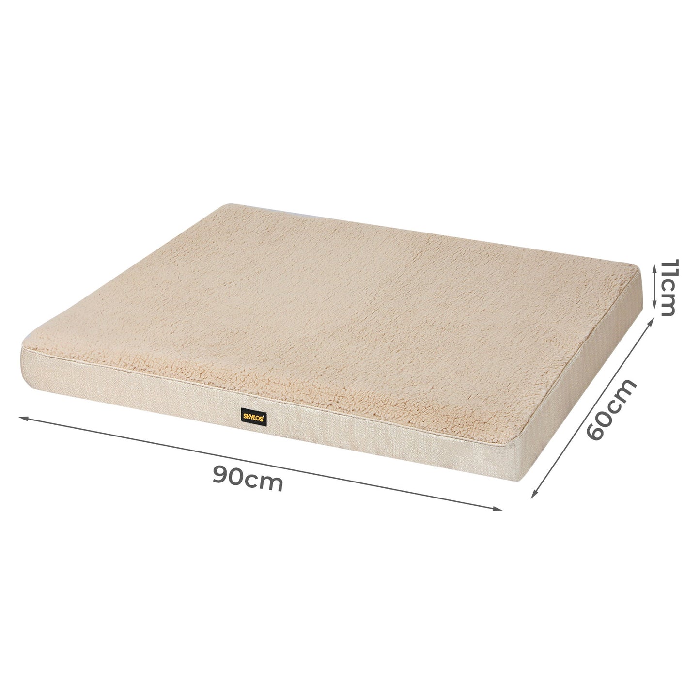Skylos Pet Bed Large Washable Dog Cushion Crate Mattress Non Slip 90x60cm Soft