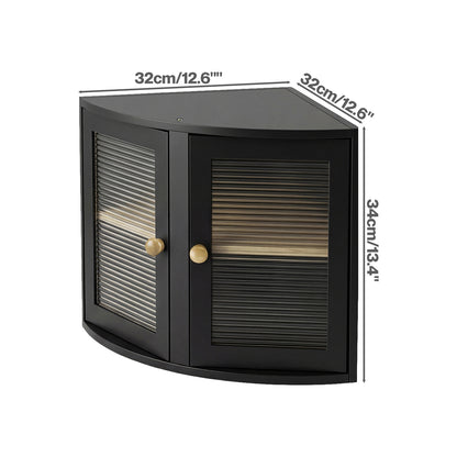 Bread Bin  Corner Bread Bin for Kitchen  Double-Layer Bamboo Box  Black