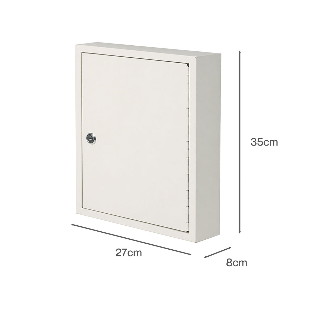 Levede Key Safe Cabinet 42-Key Steel Wall Mounted Lock Box With Labels White