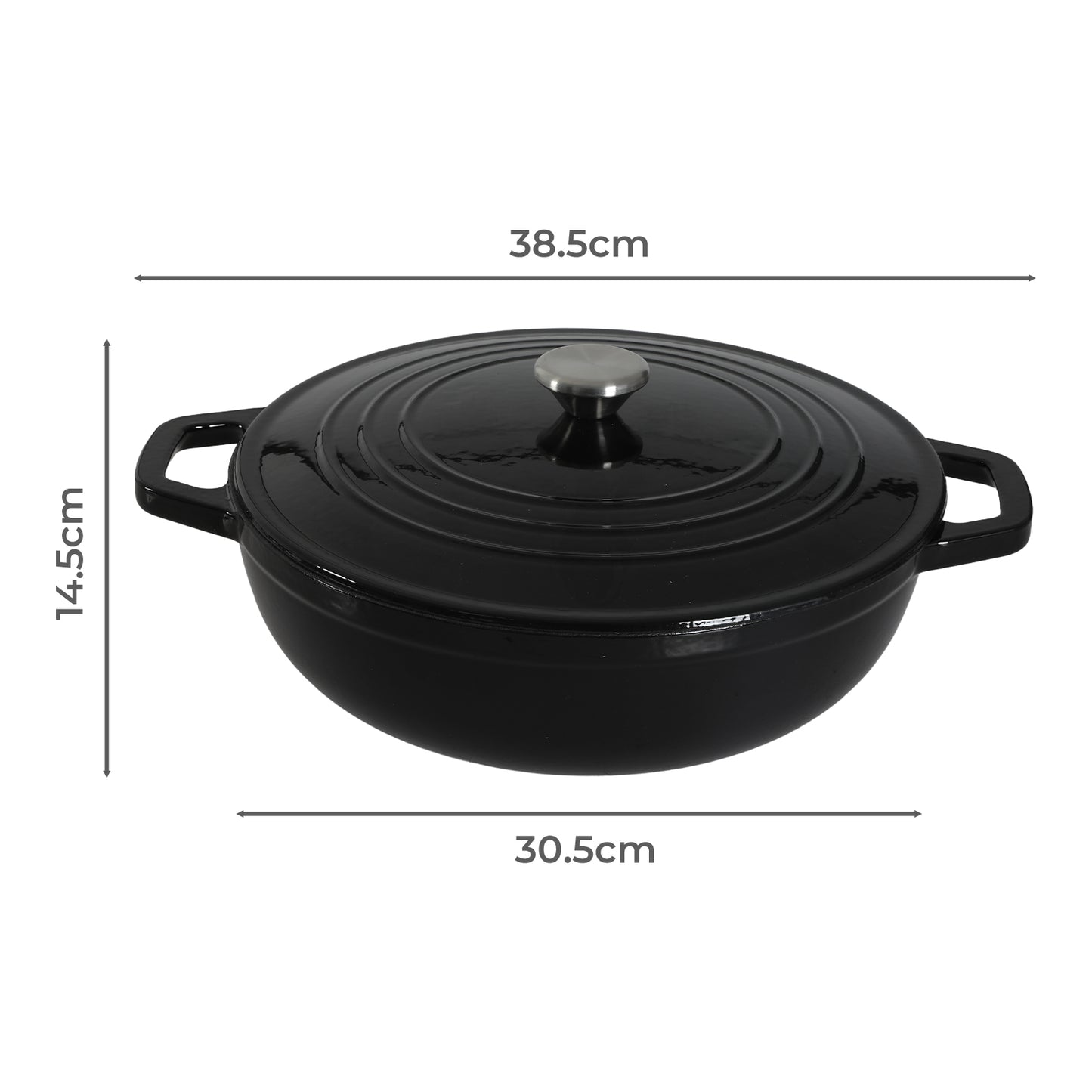 Toque Cast Iron Enameled Dutch Oven Bread Baking Casserole Pot Self-Basting Lid