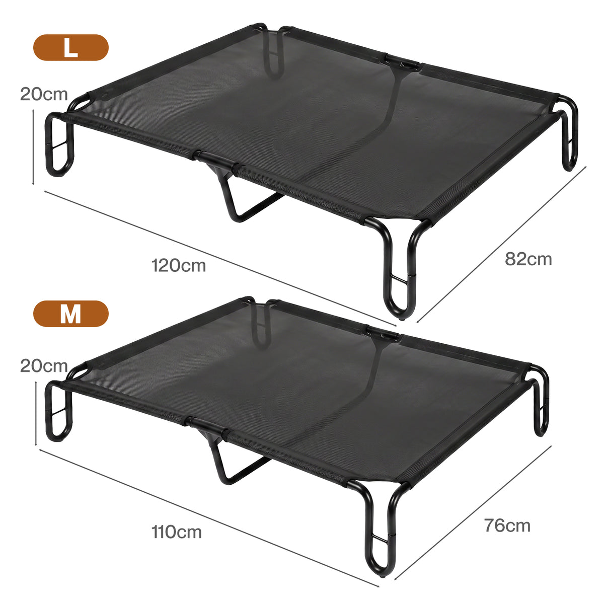 Skylos Elevated Dog Bed Large Breathable Mesh Cooling for Indoor Outdoor