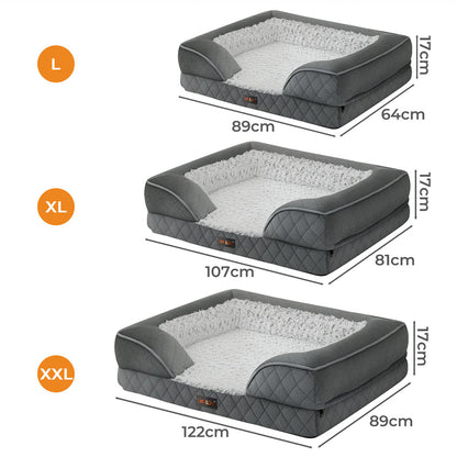 Skylos Orthopedic Pet Bed Dog Memory Foam Cushion Calming Mat Washable Large