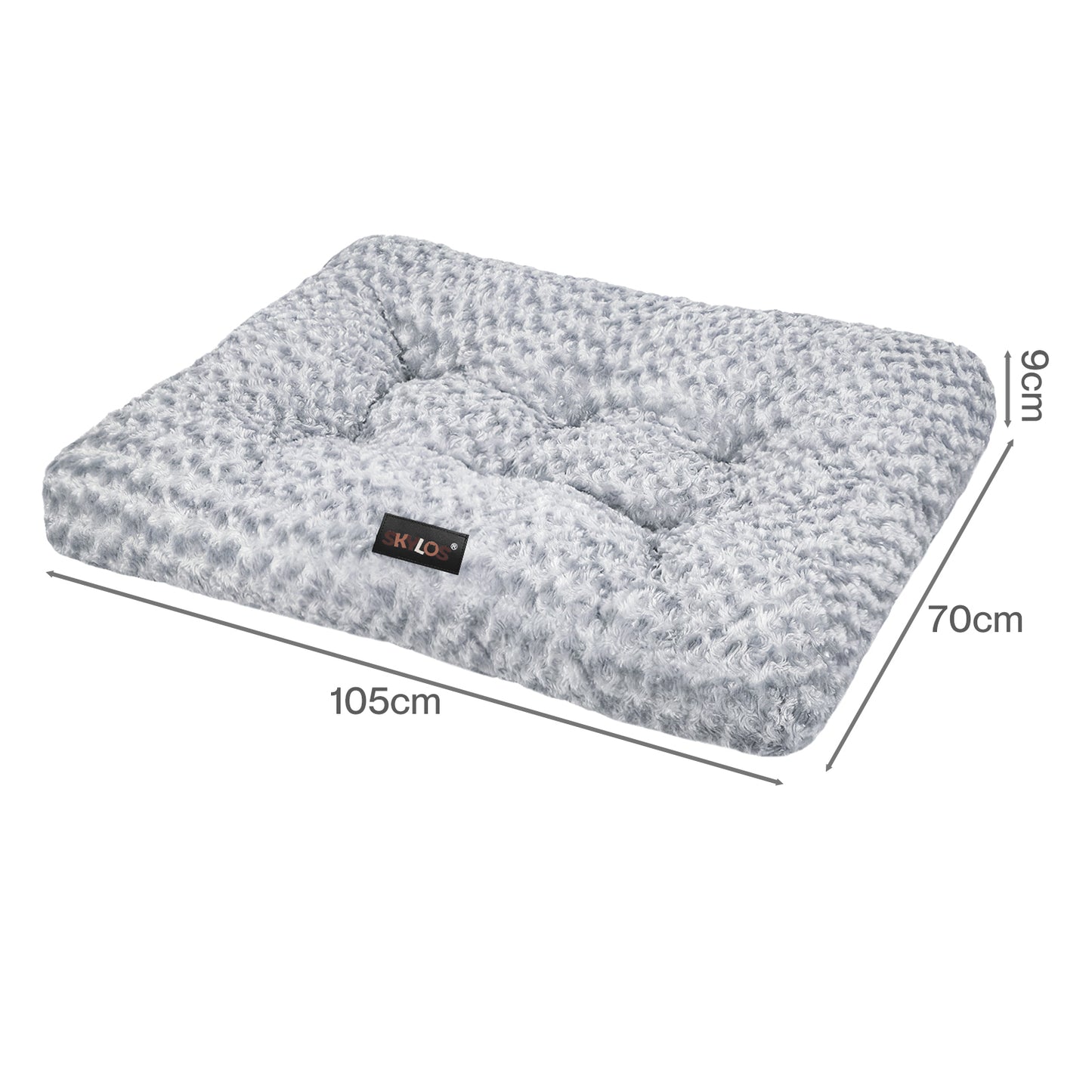 SKYLOS Large Dog Bed Plush Soft Rose Velvet Non-Slip Pet Crate Keneel Mat 3XL