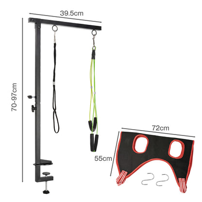 Skylos Dog Grooming Table Arm Adjustable 270° Steel Clamp Hammock for Home Black