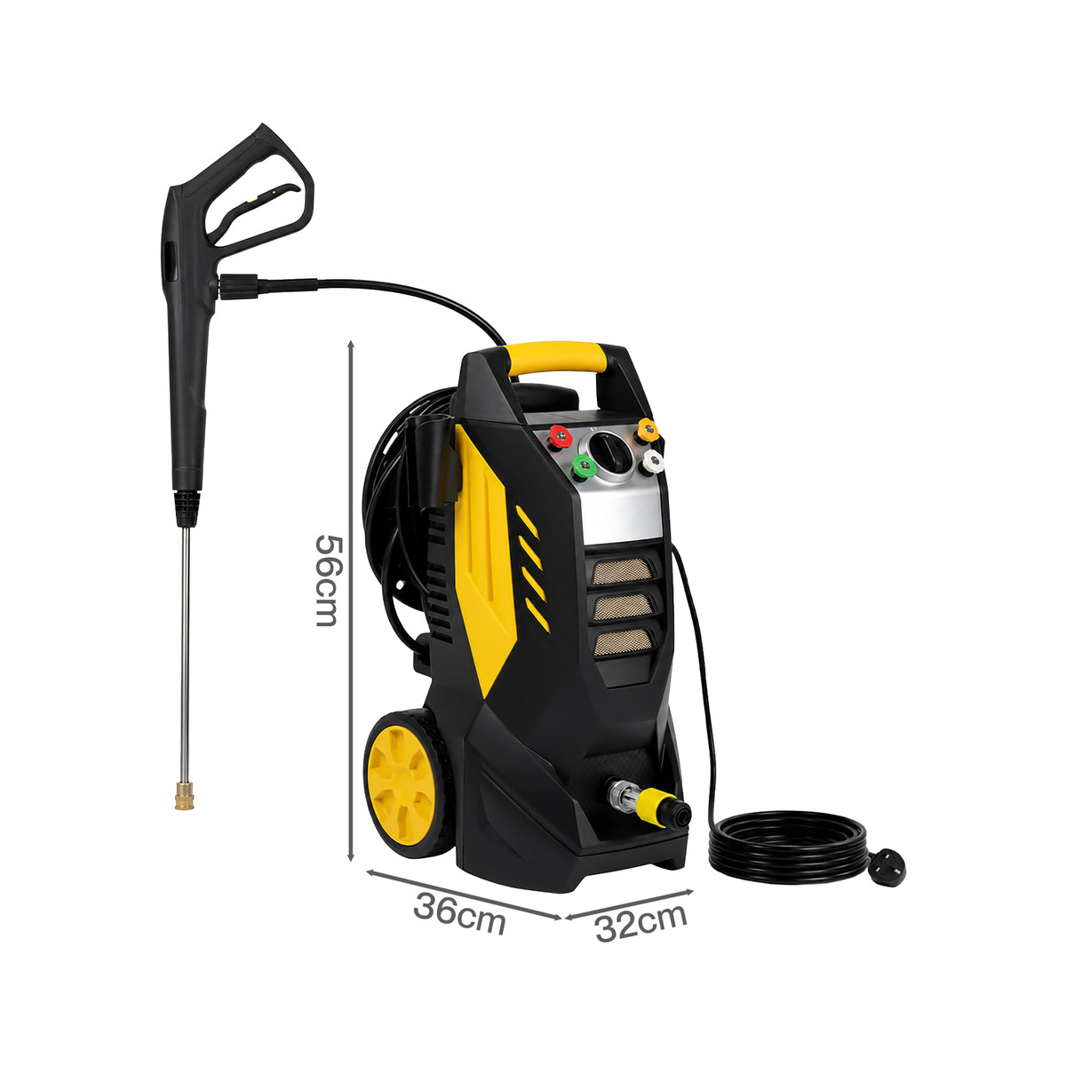 Spector Pressure Washers 2200W with Foam Bottle Patio for Car Cleaning Yellow