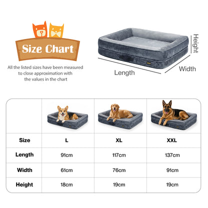 Skylos Dog Bed Orthopedic Support Sofa For Joint Relief Washable Grey
