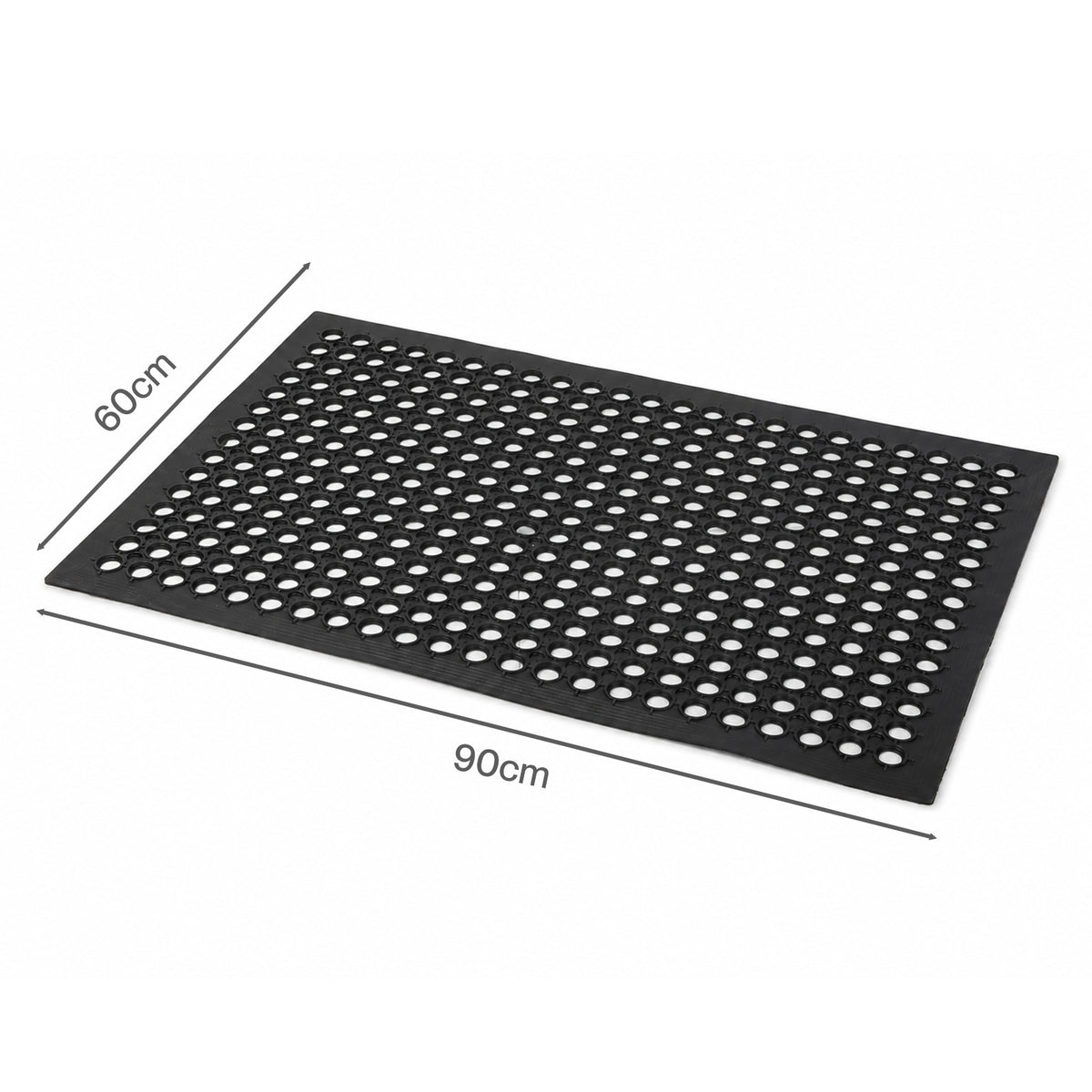 Marlow Door Mat Outdoor Rubber Boot Scraper Drainage Non Slip for Outside Black