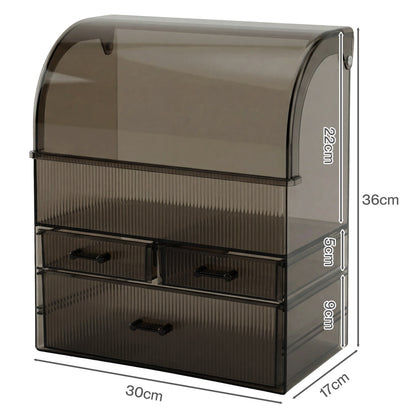 ilus Makeup Storage Organiser Acrylic Cosmetics Organizer Transparent Black
