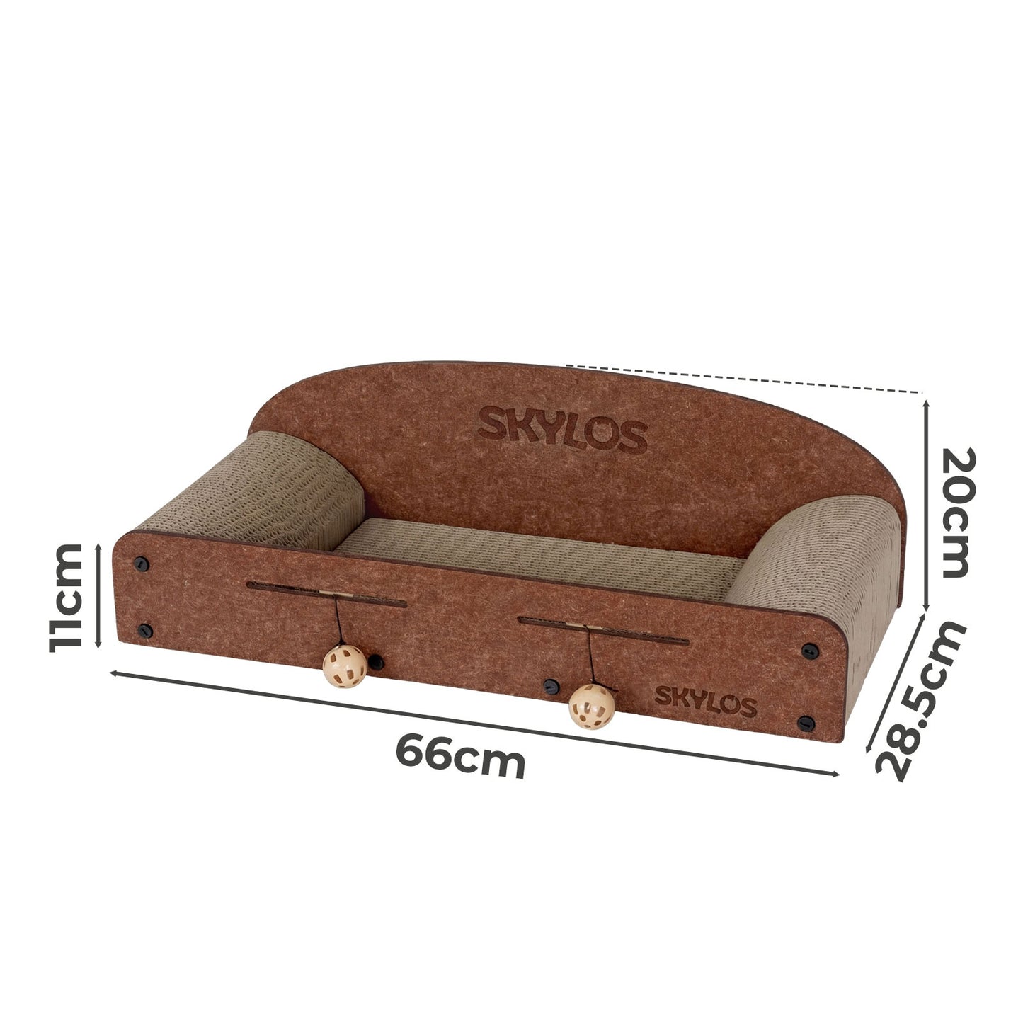 Skylos Cat Scratcher Scratching Board Corrugated Cardboard Scratch Bed 2 Balls