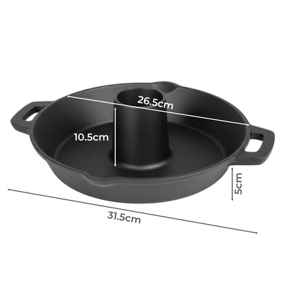 Toque Chicken Roaster Stand Cast Iron BBQ Pan Non Stick Beer Can Turkey Holder