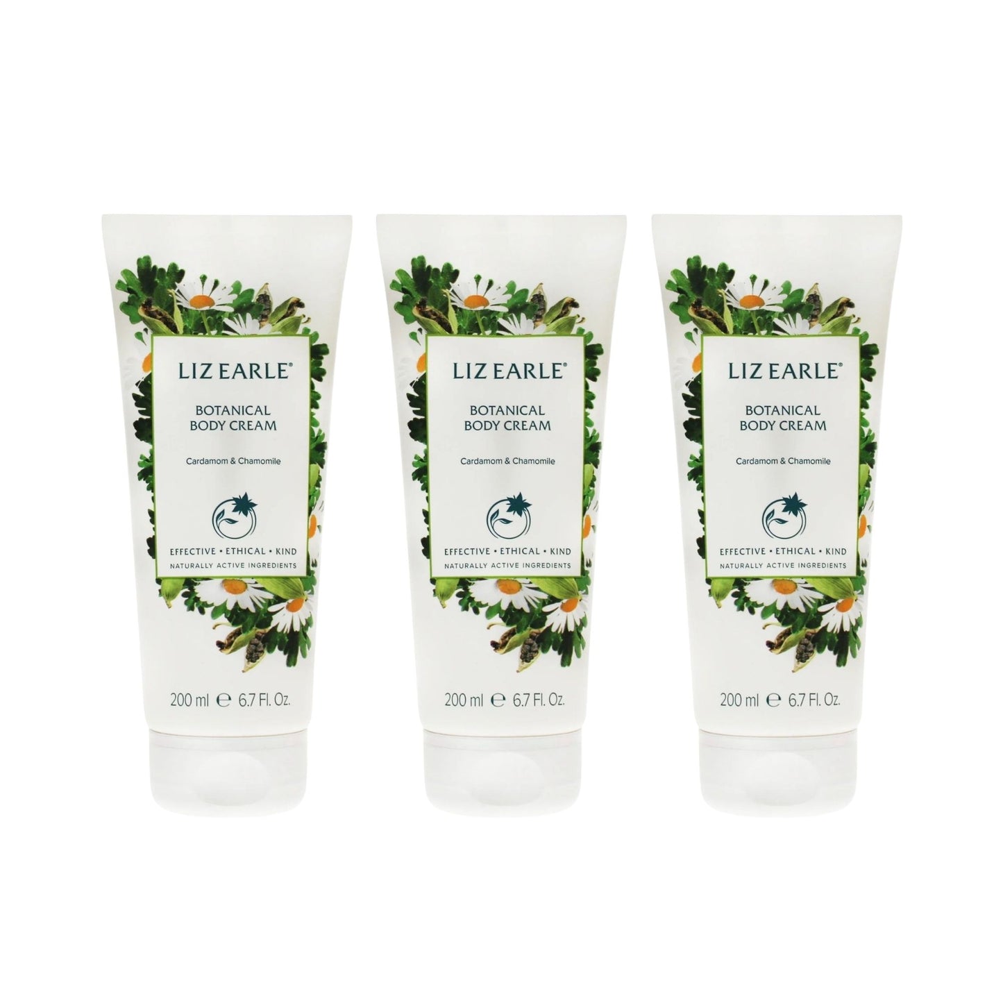Liz Earle 200ml Body Cream Chamomile & Cardamom x3