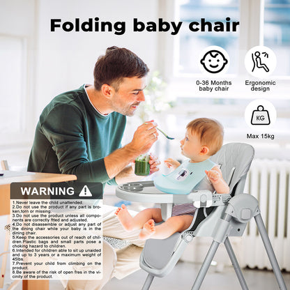 Dekko Baby High Chair 4 in1 Foldable Toddler Feeding Table Adjustable Portable