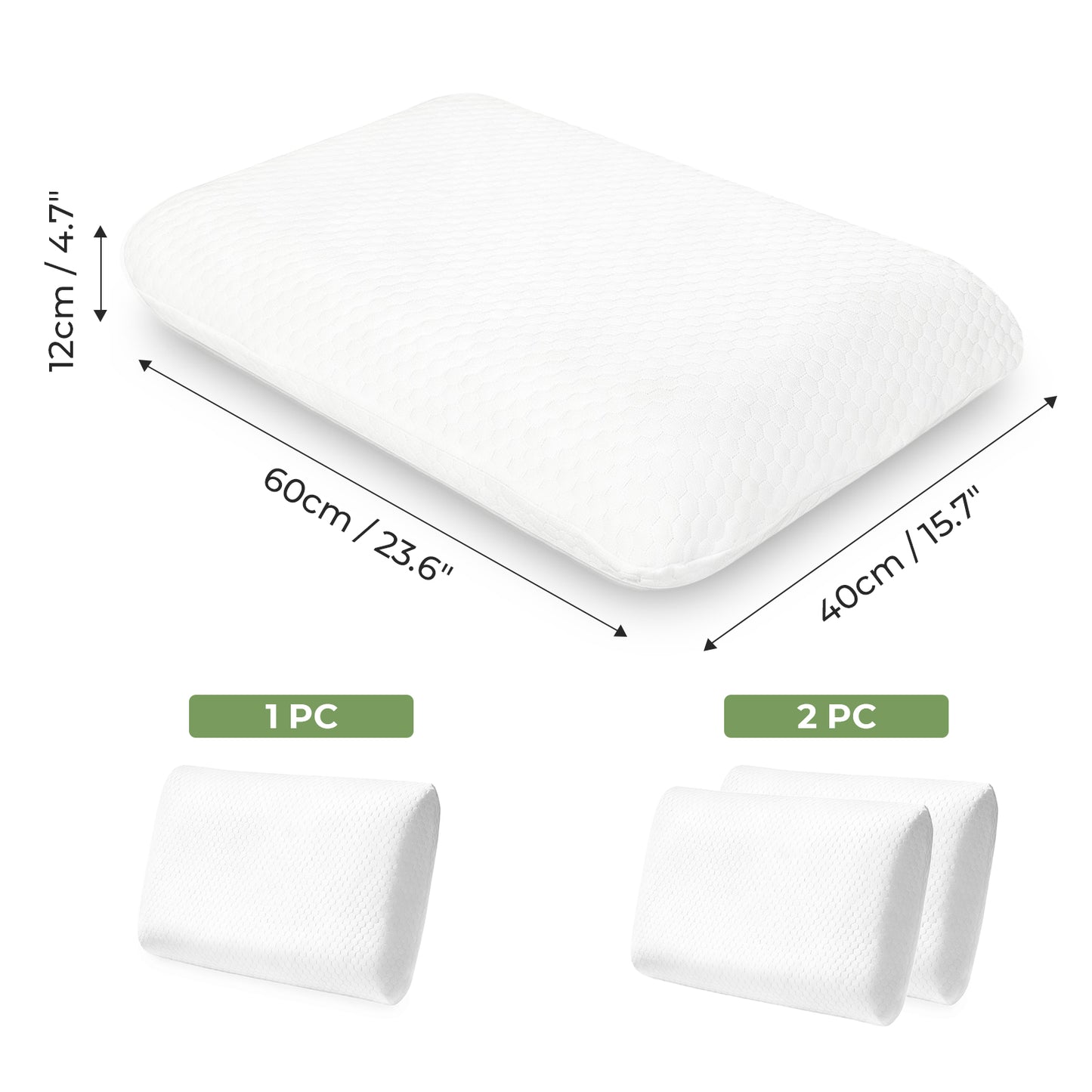 Lavio Pillow Memory Foam Cooling Gel High Density for Neck Pain Relief Firm Soft