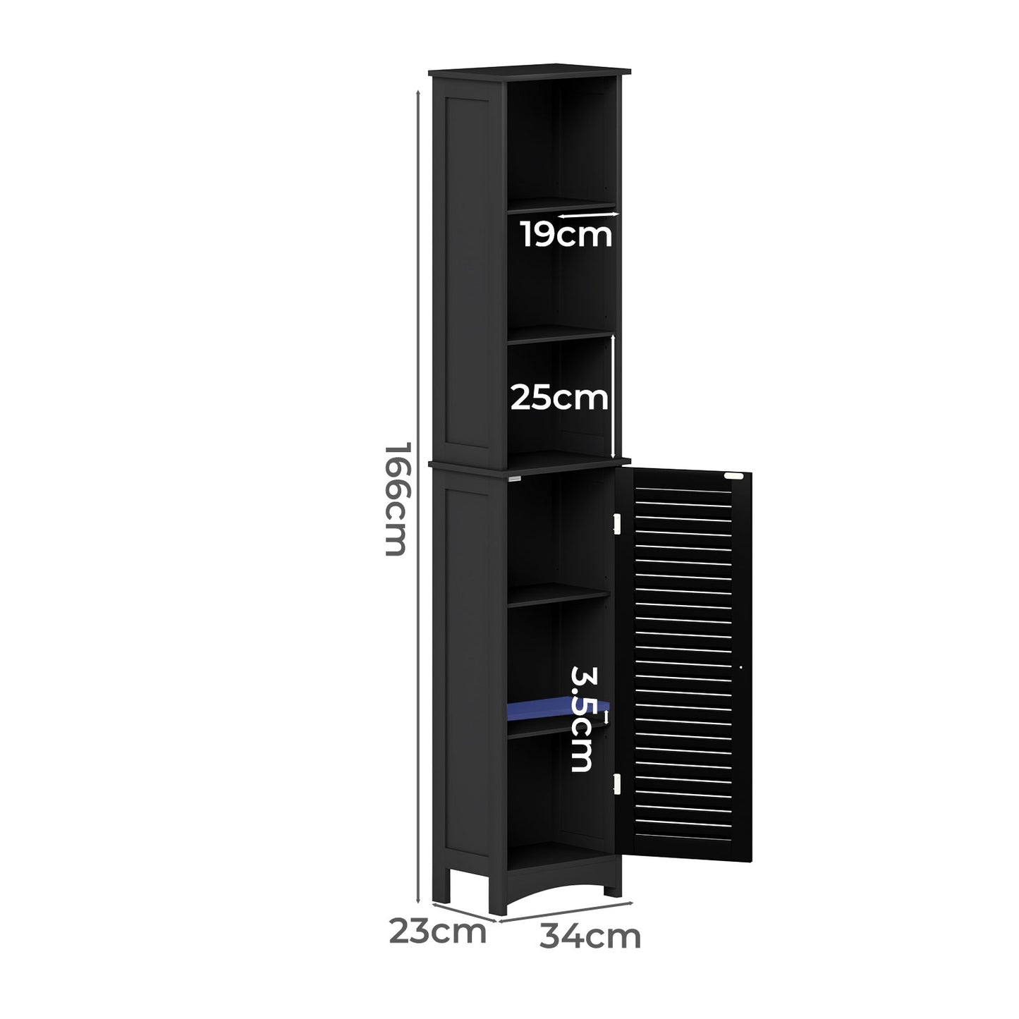 Levede Tall Bathroom Cabinet Freestanding Slim Bathroom Storage Cupboard Unit