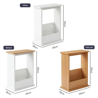Levede Side Table Slim Storage Magazine Rack Sofa End Table Small Space Compact