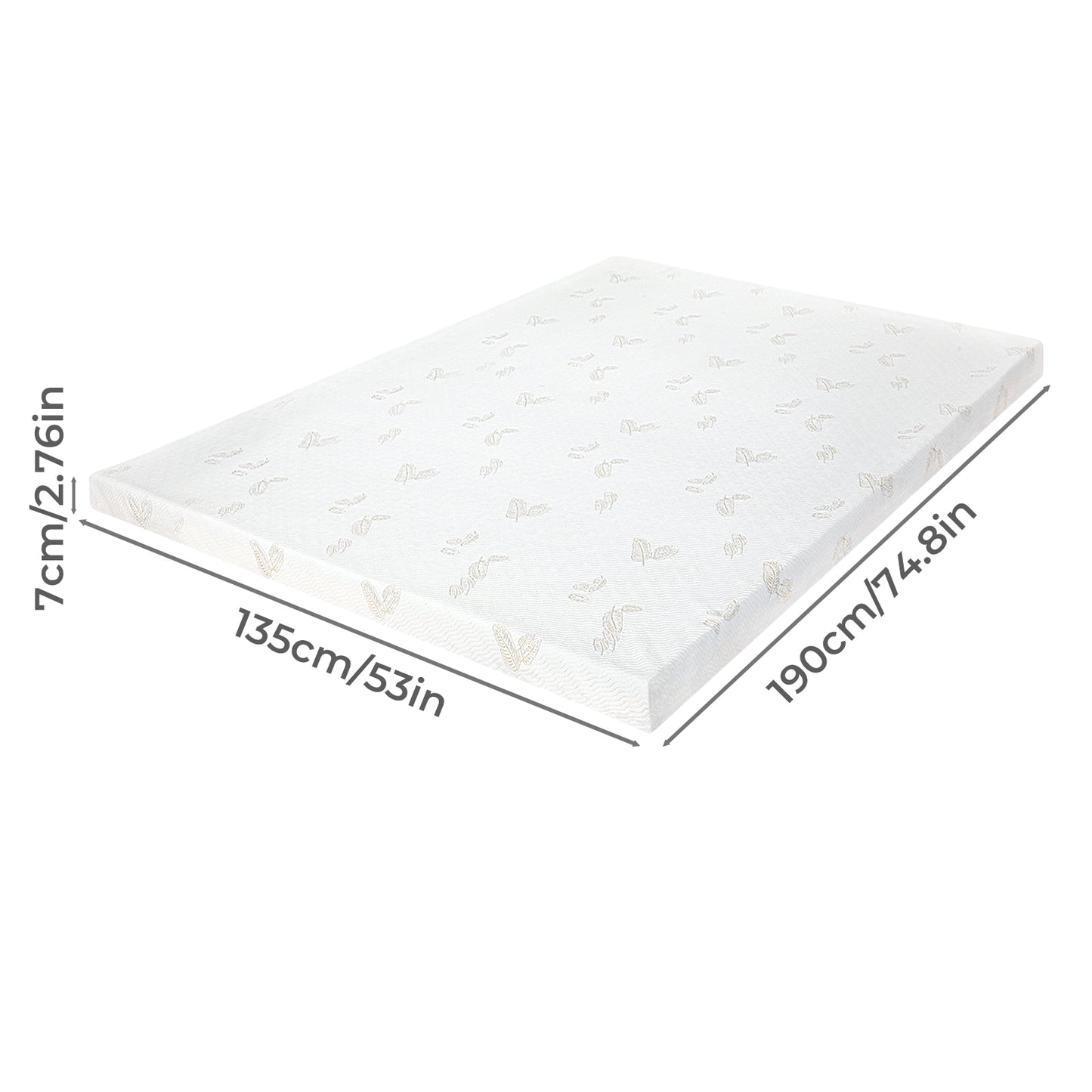Lavio Mattress Topper Memory Foam Double Dual Layer Pressure Relief Anti Slip