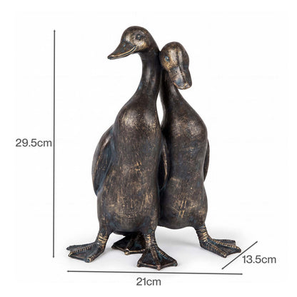 Levede  Outdoor Resin Duck Sculpture Garden Ornaments Patio Yard  Bronze color