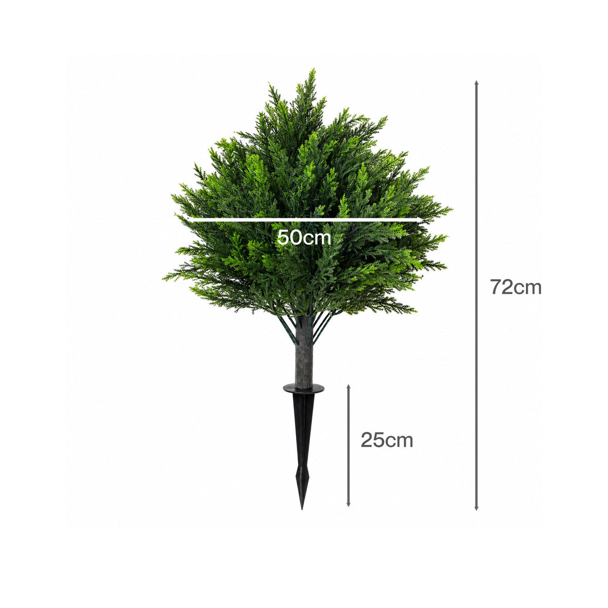 Lambu Artificial Cedar Topiary Balls Set of 2 Ground Spike Patio Garden Green