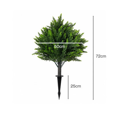 Lambu Artificial Cedar Topiary Balls Set of 2 Ground Spike Patio Garden Green