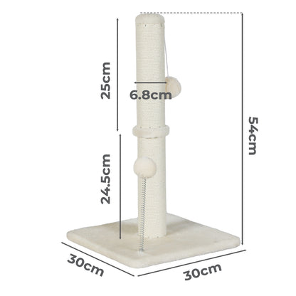 Skylos Cat Scratching Post 54cm Strong Natural Sisal Heavy Duty Scratcher Ball