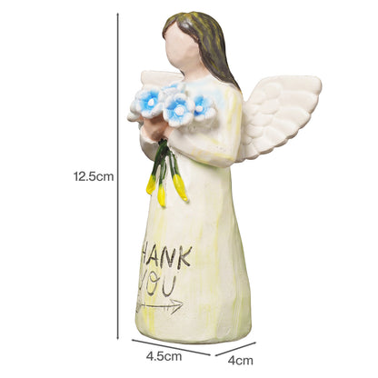 Levede Forget Me Not Sympathy Gift Angel Figurine Thank You Home Decor White