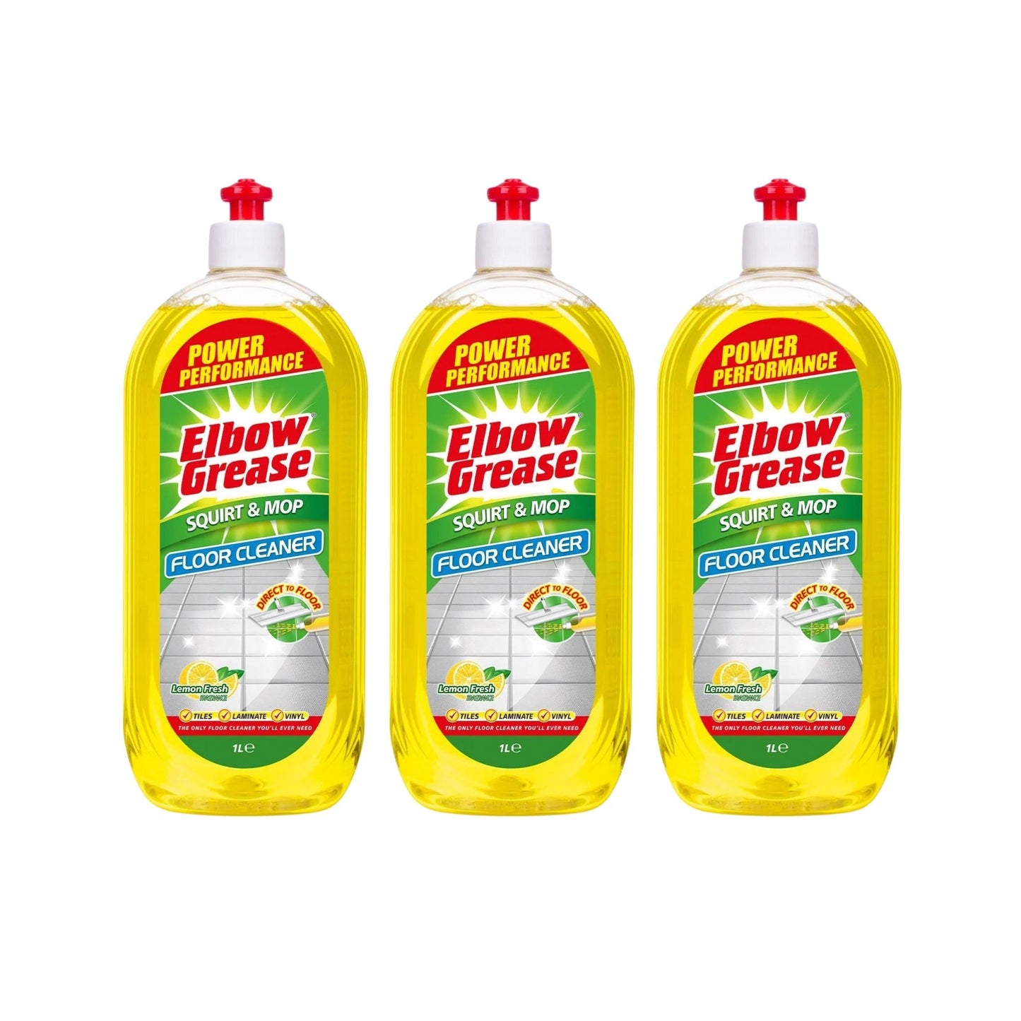 Elbow Grease 1L Lemon All Purpose Floor Cleaner x3