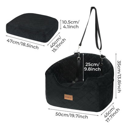 Skylos Dog Booster Car Seat Safe Puppy Travel Carrier Bed Bag Basket Pet Black