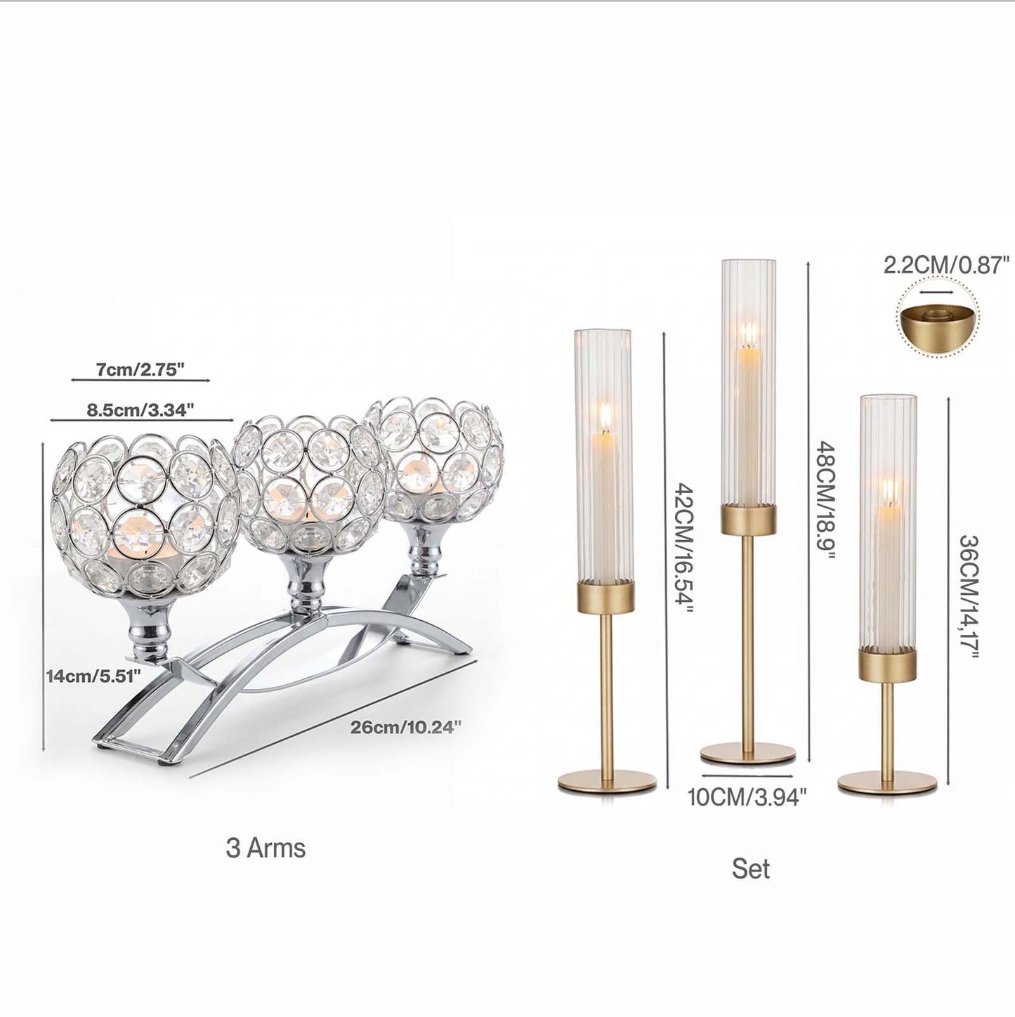 Levede Candle Holder Set Candlestick Stand Light Holder Table Modern Decorative