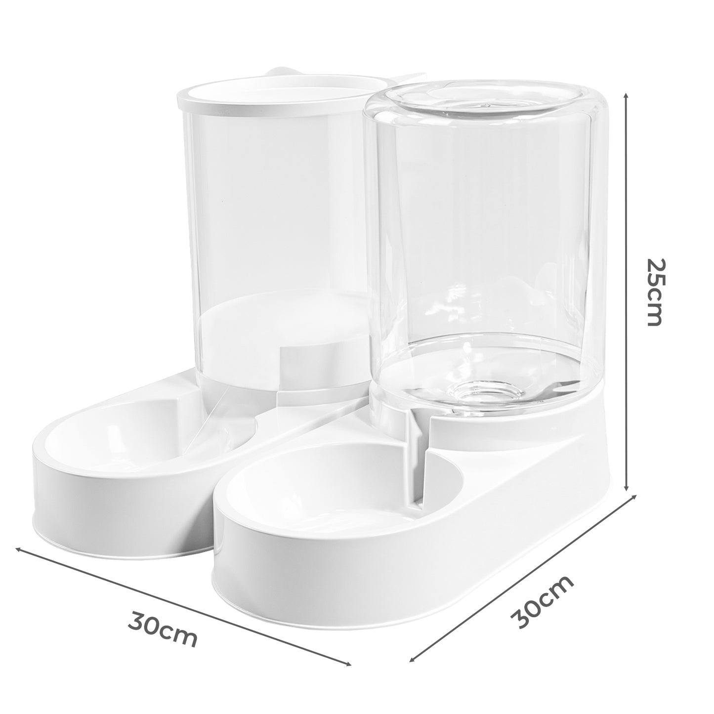 Skylos 2 Packs Automatic Food Feeder Waterer Set 3.2L Plastic Dispenser Dog Cat