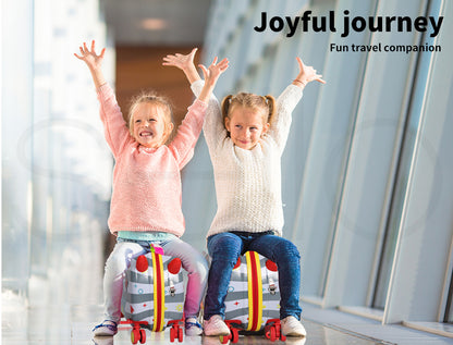 Dekko 17' ' Kids Luggage Ride On Suitcase on Wheel with Scooter for Travel Seat