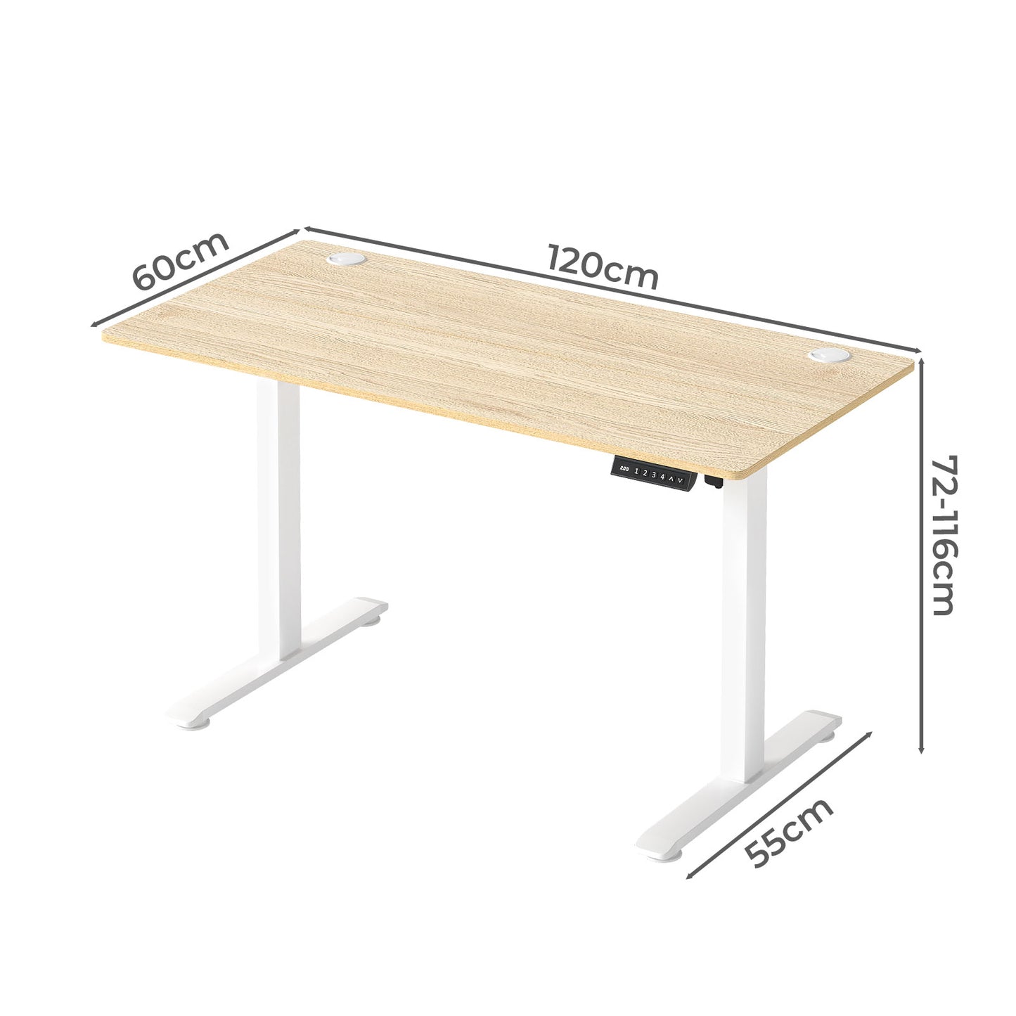 Levede Electric Standing Desk Height Adjustable with Memory Control Natural