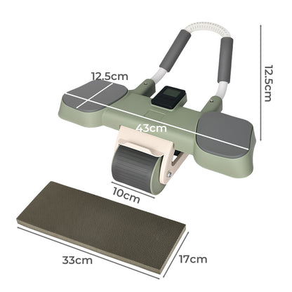 Centra Ab Roller with Auto Rebound Elbow & Knee Support LCD Timer Core Trainer