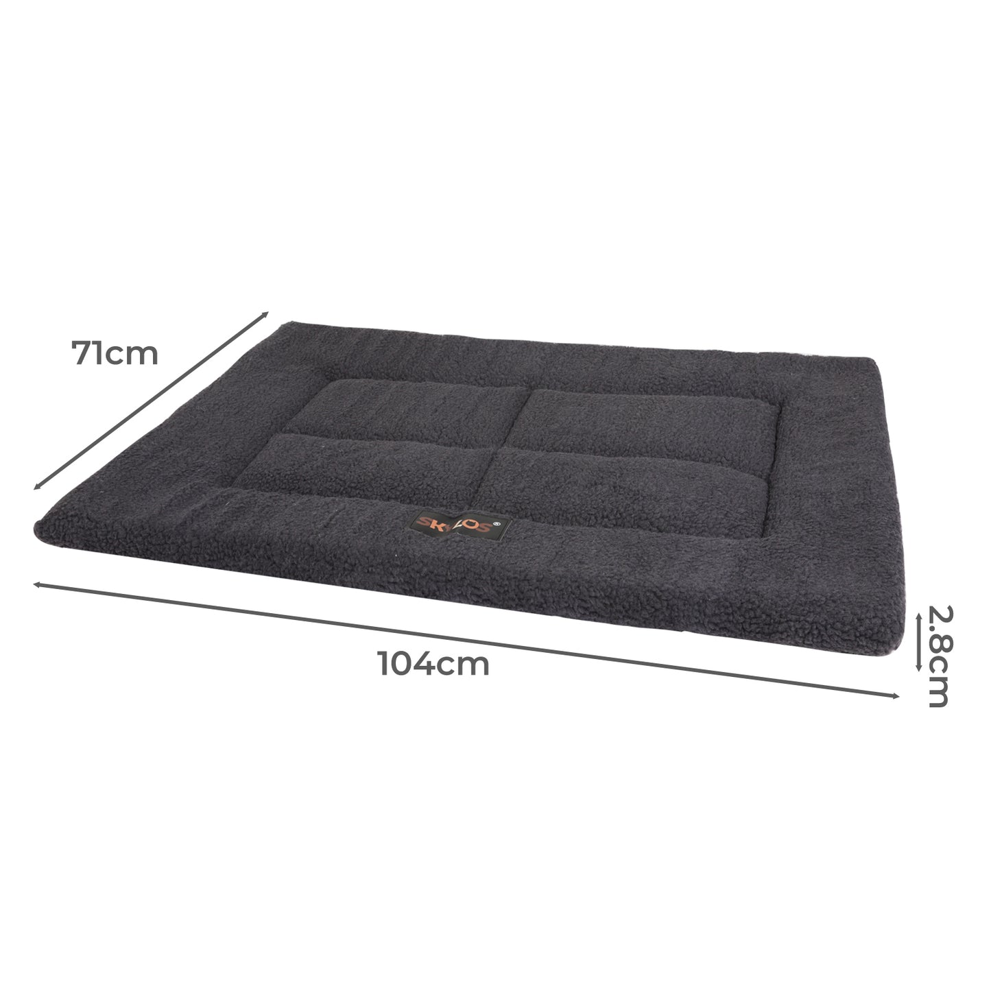 SKYLOS Large Dog Bed Foam Mattress Soft Plush Pet Bed Non Slip Mat XXL 104x71cm