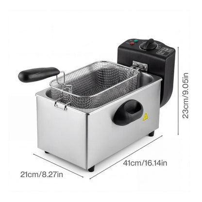 Spector Deep Fat Fryer 3L Chip Pan Basket Stainless Steel Adjustable Temp 2000W
