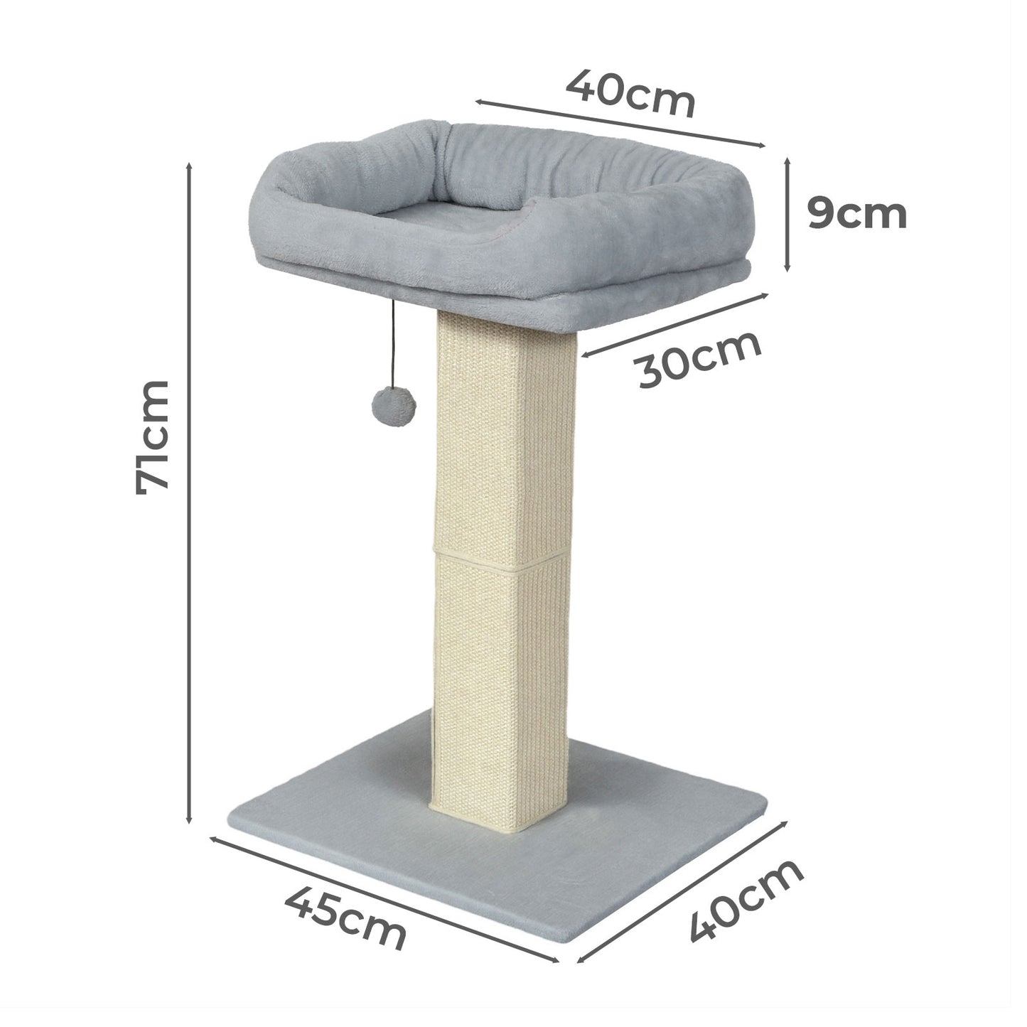 Skylos Cat Tree Activity Centre Scratching Post Kitten Climbing Tower Plush Bed