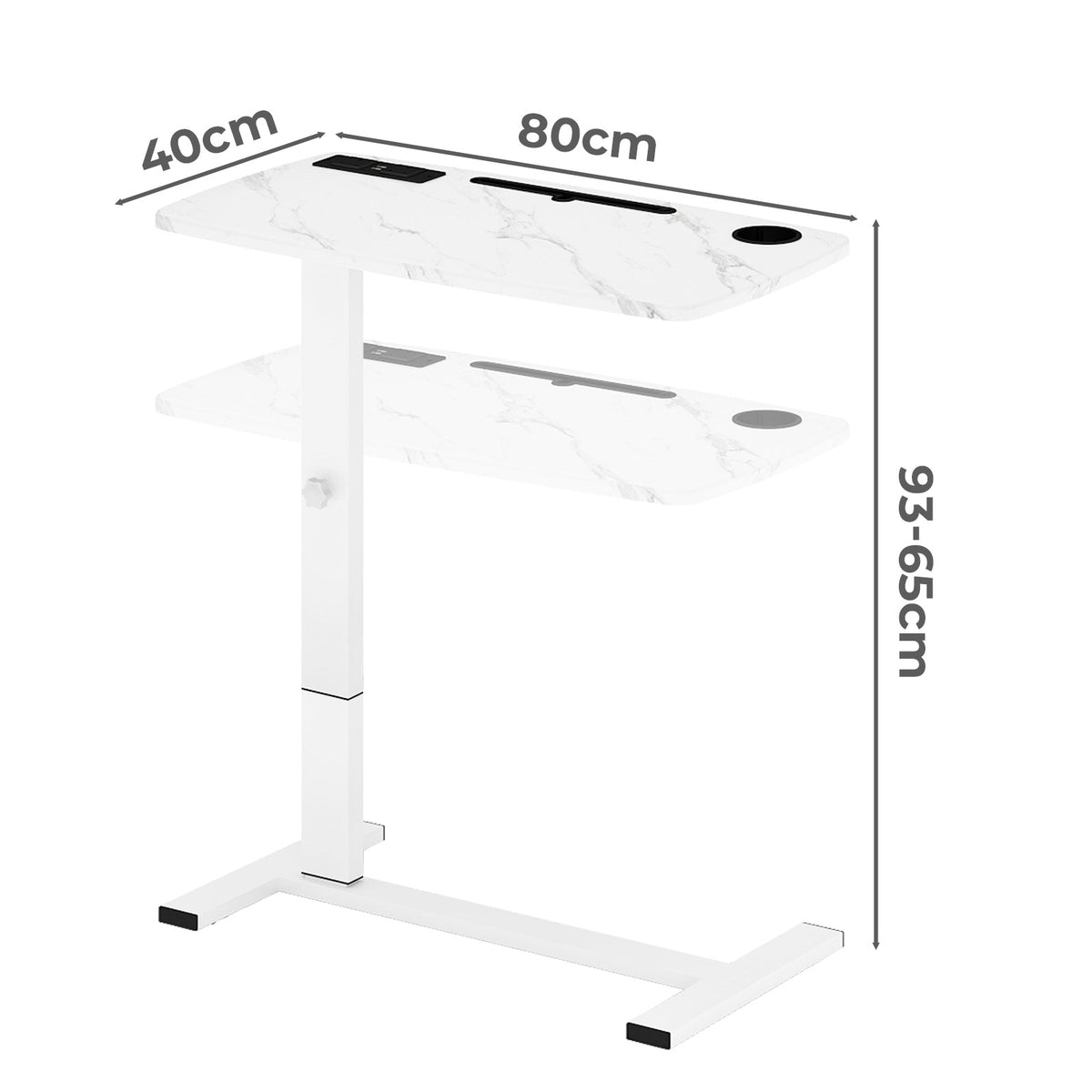 Levede Mobile Standing Desk Height Adjustable Sit Stand Over Bed Laptop Table
