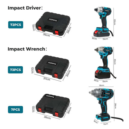 TraderightÂ 21VÂ CordlessÂ BrushlessÂ ImpactÂ Wrench DriverÂ 550/1200N.m 4.0AhÂ Battery