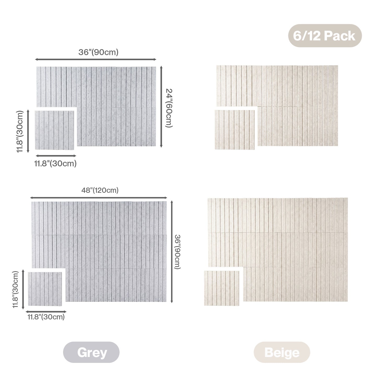 Levede Felt Notice Board 6/12 Pack Wall Tiles Pin Meaasge Board Self Adhesive