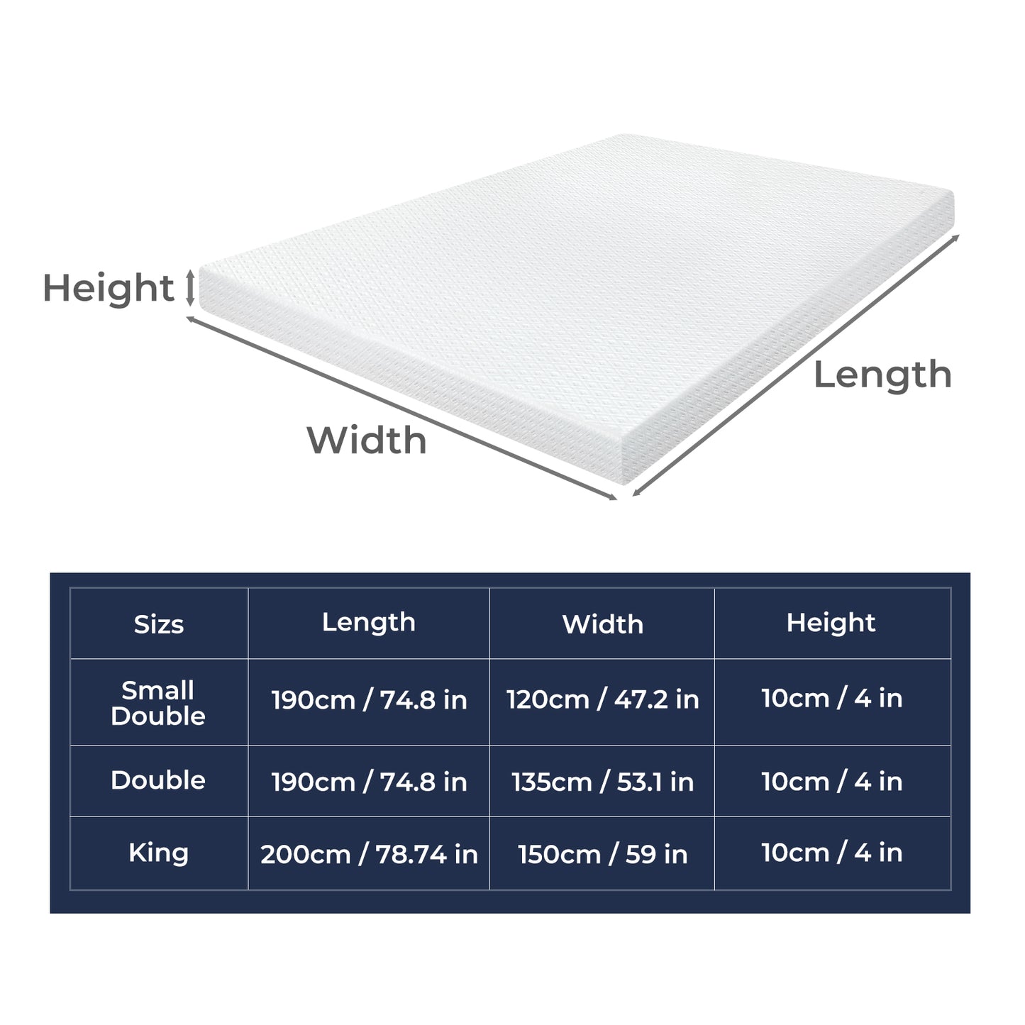 Lavio 4 Inch Mattress Topper Cooling Gel Memory Foam Bamboo Charcoal Washable