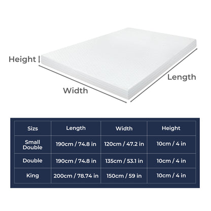 Lavio 4 Inch Mattress Topper Cooling Gel Memory Foam Bamboo Charcoal Washable