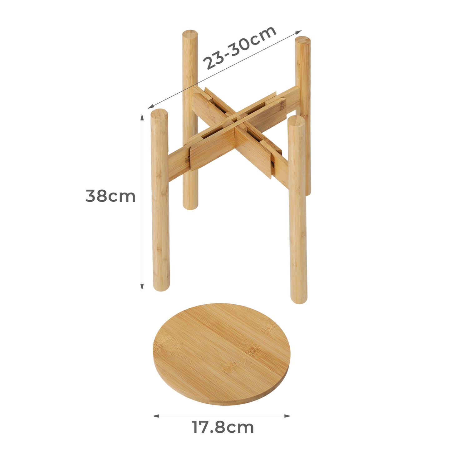 Levede Bamboo Adjustable Plant Stand Indoor Outdoor Modern Display Stand Rack