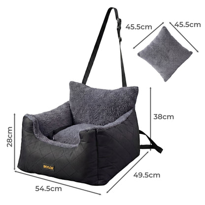 Skylos Dog Car Seat Travel Bed Carrier Pet Booster Seat Basket Portable Puppy