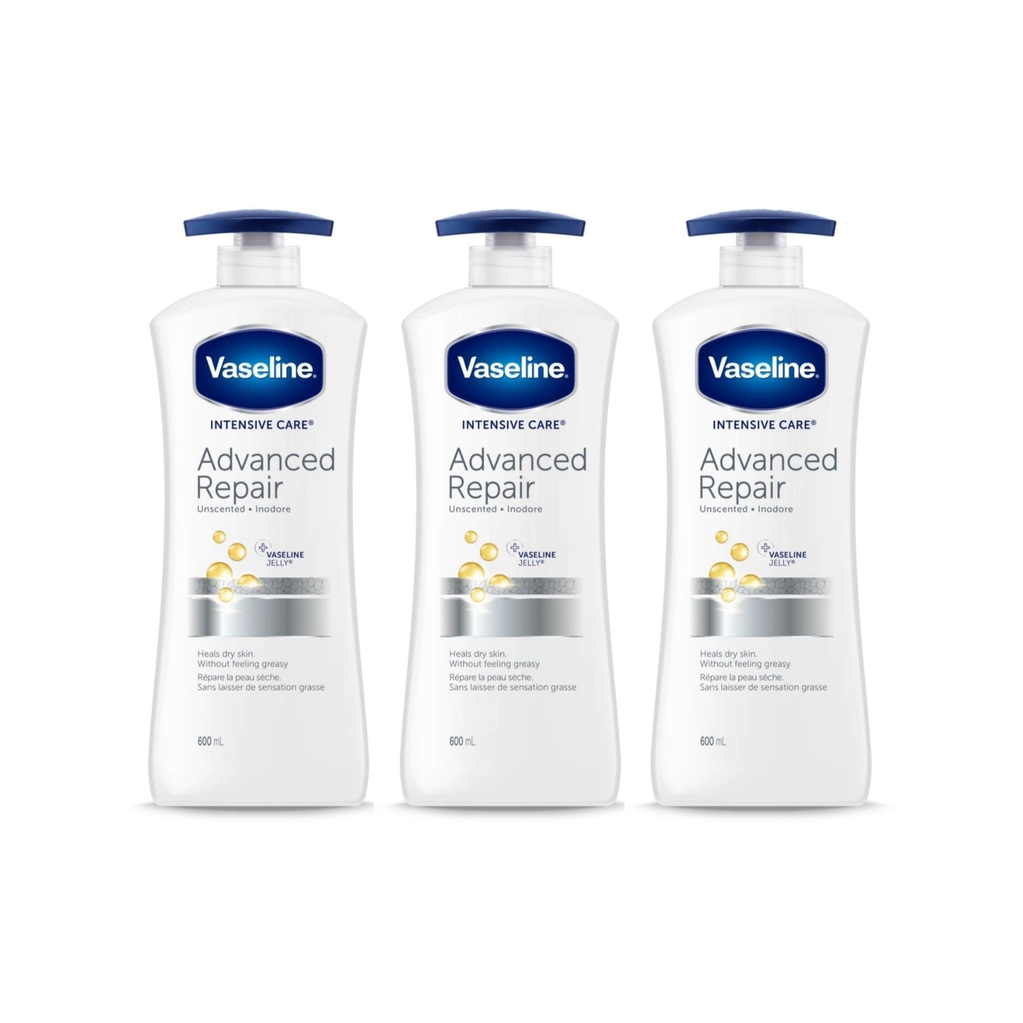 Vaseline 600ml Advanced Repair Body Lotion x3