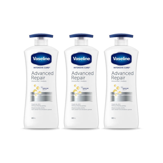 Vaseline 600ml Advanced Repair Body Lotion x3