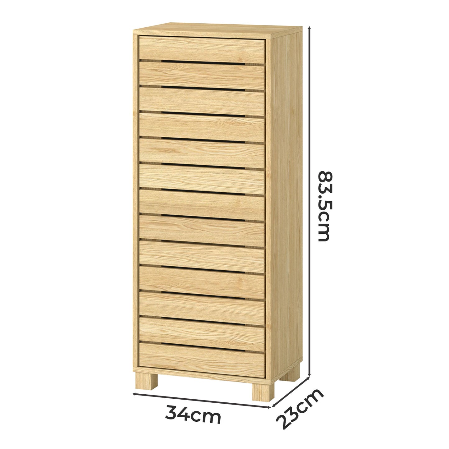 Levede Floor Bathroom Storage Cabinet Handleless Wood Floor Shelf Unit Cupboard